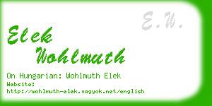 elek wohlmuth business card